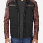 Café Racer Men's Black and Brown Leather Jacket