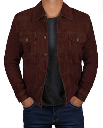 1-138.jpg Stylish and Practical Brown Suede Leather Jacket for Men - Image 1