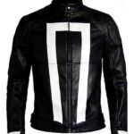 Chicago Mens Biker Black Faux Leather Jacket