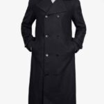 Mens Double Breasted Black Wool Long Coat