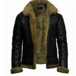 Original Mens Leather Bomber Jacket With Fur Collar