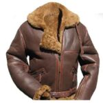 B3 Brown Lambskin Leather Bomber Jacket