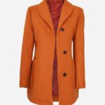 Barbara 3/4 Length Rust Wool Coat for Women