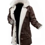 Men's Bane Coat Premium Leather Sherpa Winter Long Coat
